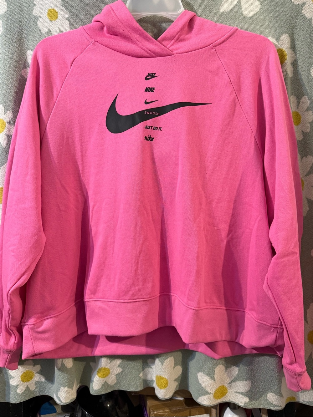 Nike Hot Pink Pullover Hoodie with Black Swoosh